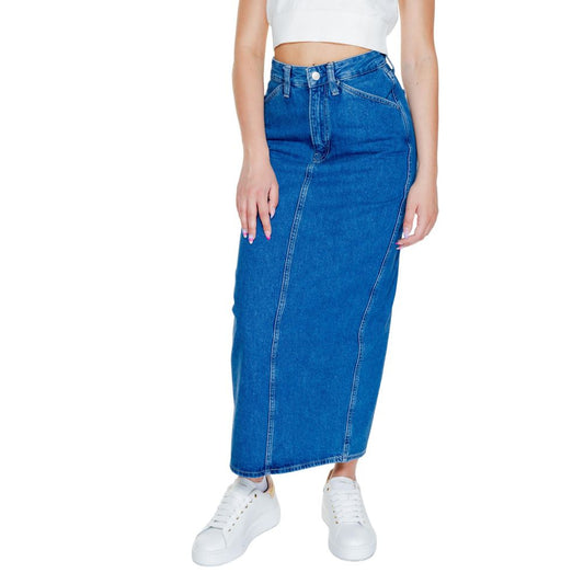 Gonna lunga in cotone blu Calvin Klein Jeans