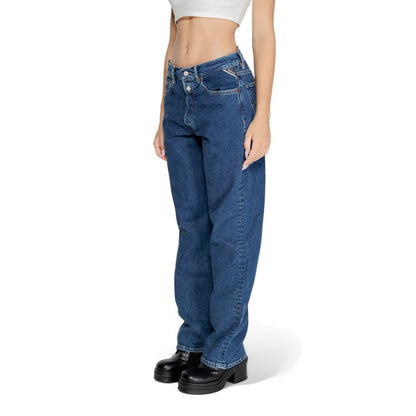 Jeans Mom in cotone blu Replay