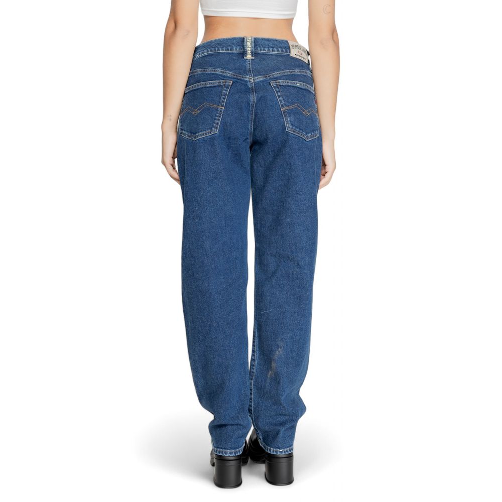 Jeans Mom in cotone blu Replay