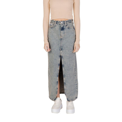 Gonna lunga in cotone blu Calvin Klein Jeans