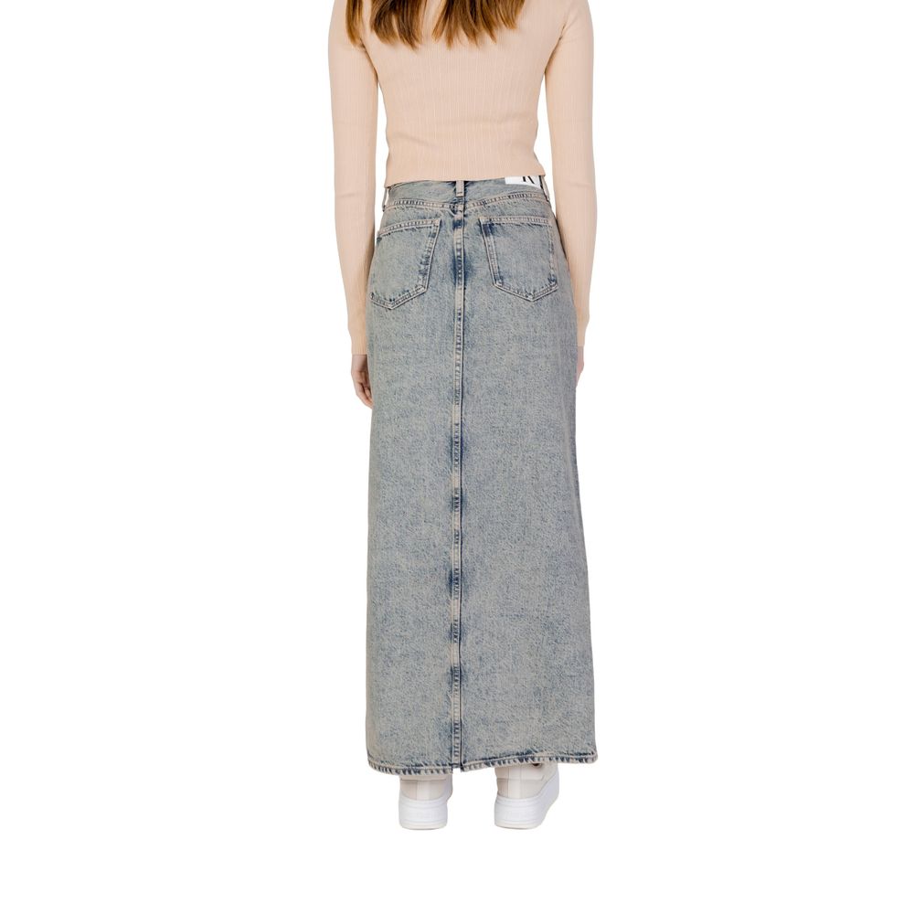 Gonna lunga in cotone blu Calvin Klein Jeans