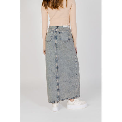 Gonna lunga in cotone blu Calvin Klein Jeans