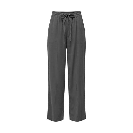 Pantaloni casual in viscosa grigia Jacqueline De Yong