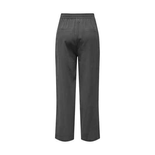 Pantaloni casual in viscosa grigia Jacqueline De Yong