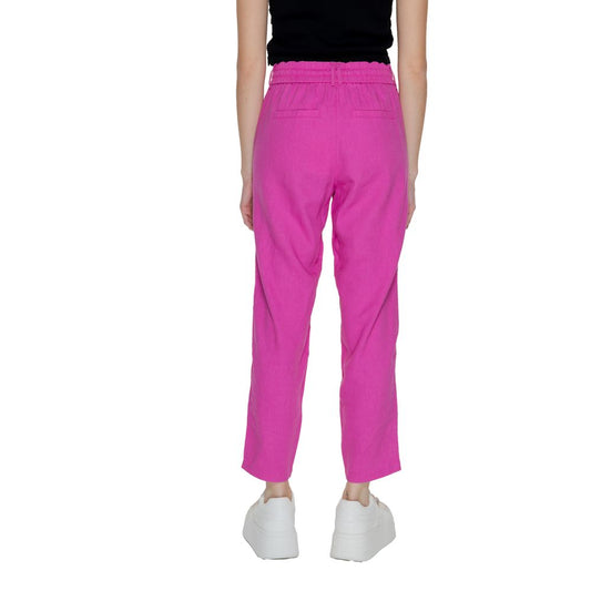 Solo pantaloni casual in lino multicolore