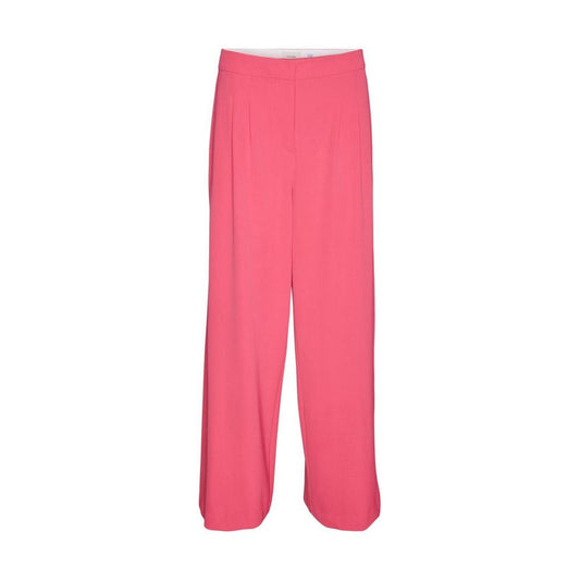 Pantaloni casual in poliestere rosa Vero Moda