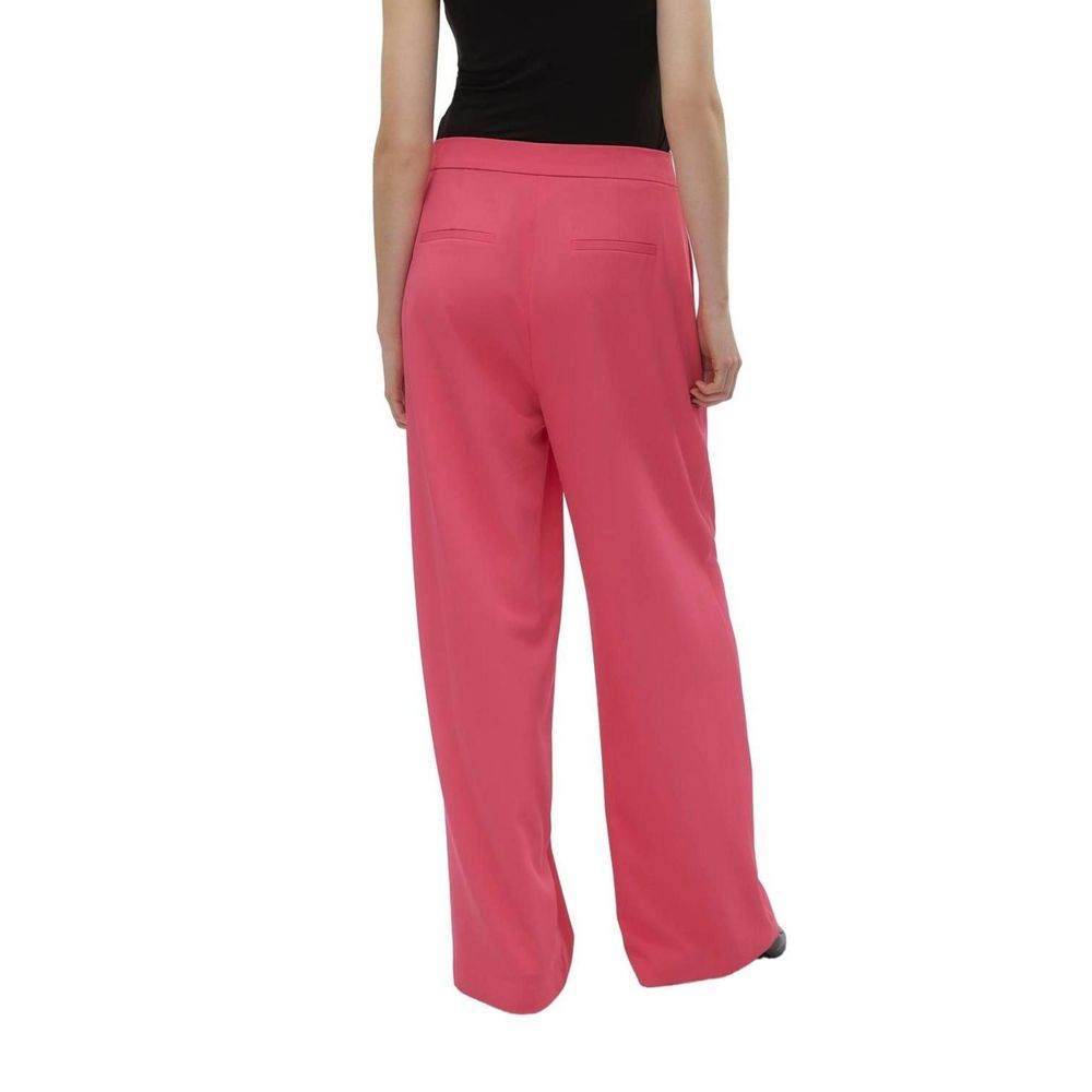 Pantaloni casual in poliestere rosa Vero Moda