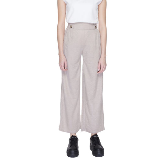 Pantaloni casual in viscosa grigia Jacqueline De Yong