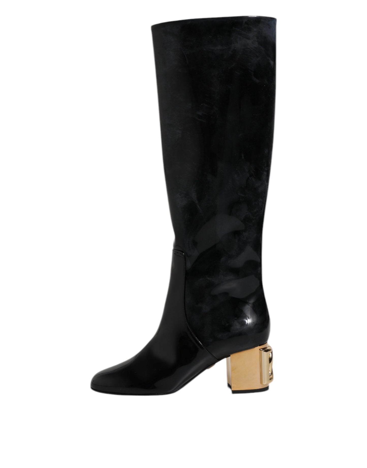 Dolce &amp; Gabbana - Stivali alti Vally in vernice nera