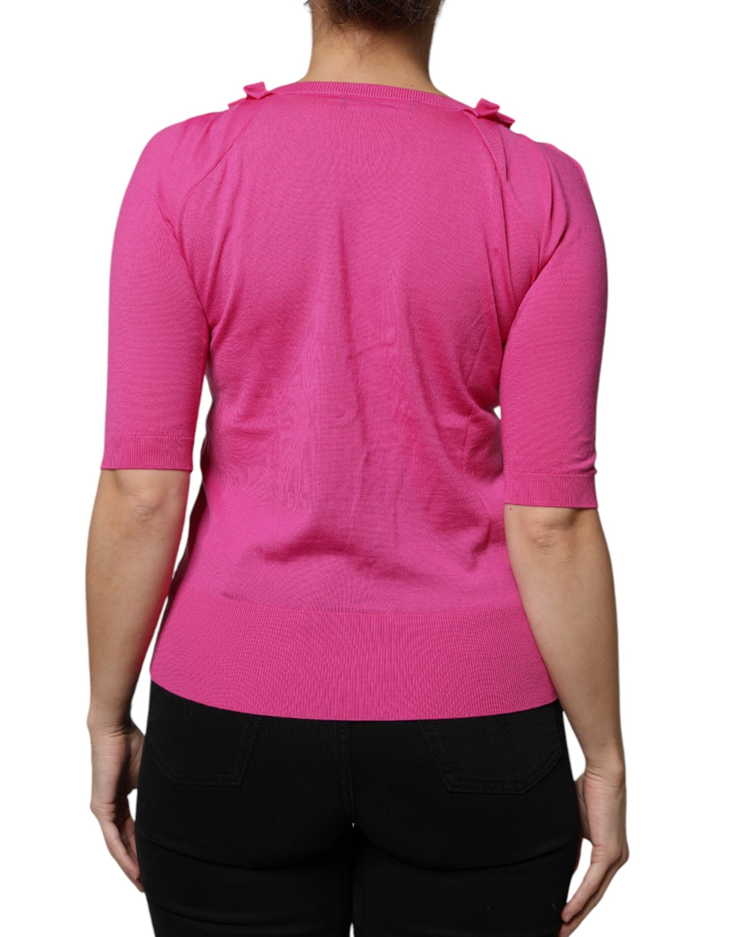 Dolce &amp; Gabbana Maglione Cardigan con Bottoni in Lana Rosa