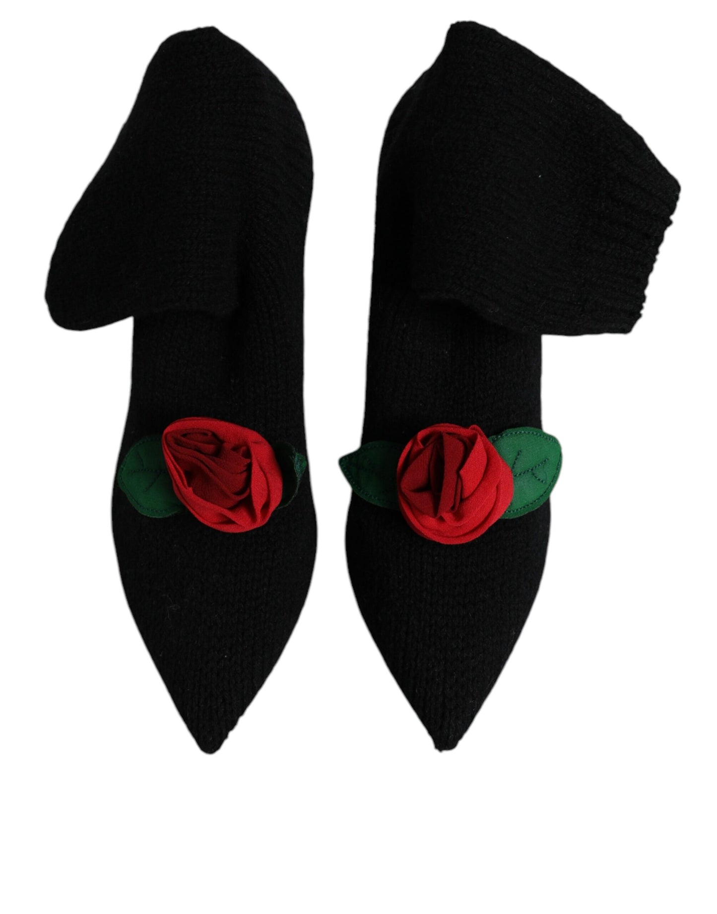 Dolce &amp; Gabbana - Stivali a metà polpaccio neri con tacco a spillo