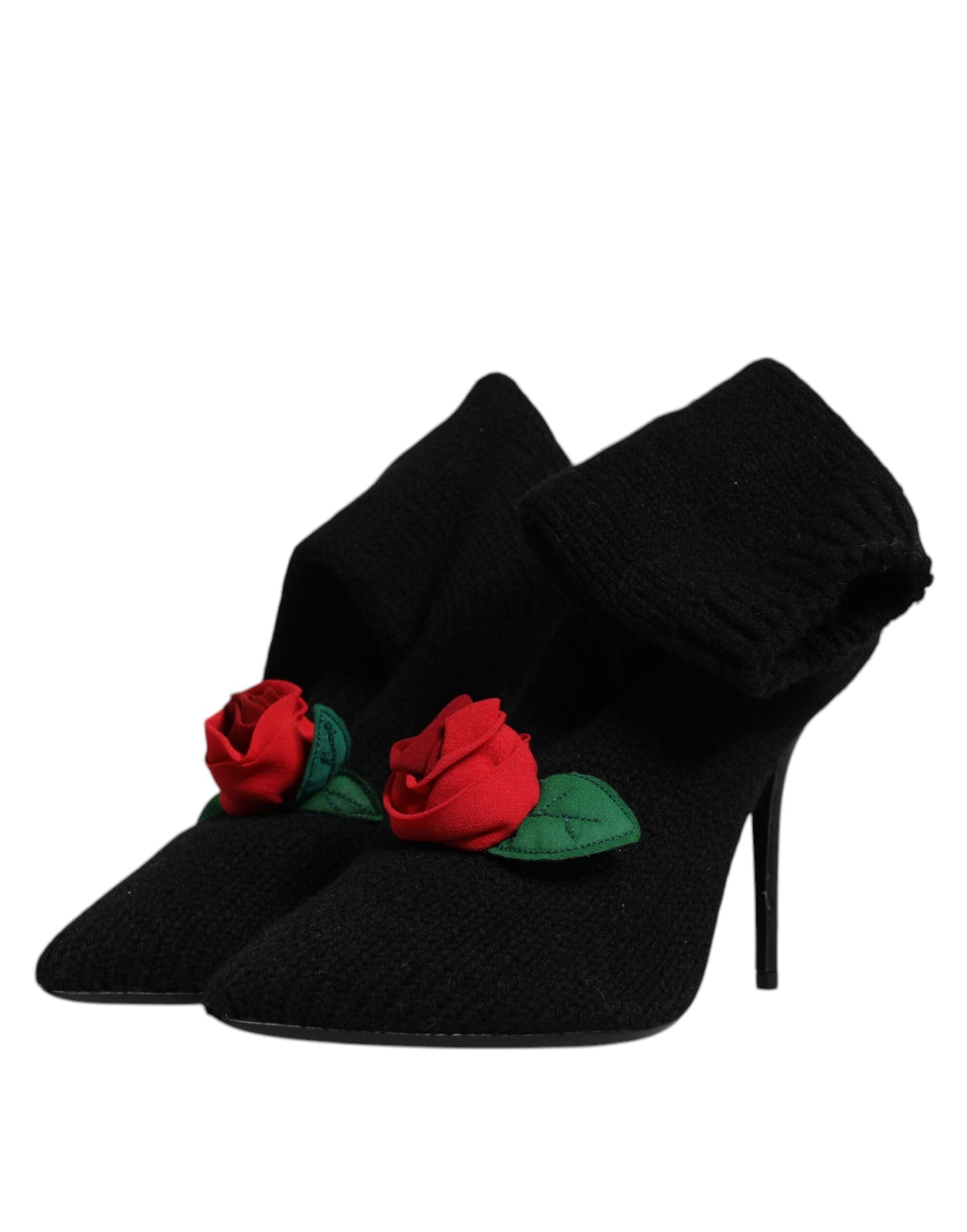 Dolce &amp; Gabbana - Stivali a metà polpaccio neri con tacco a spillo
