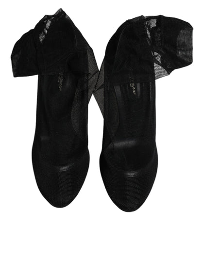 Dolce &amp; Gabbana - Stivali in nylon nero stile calzino