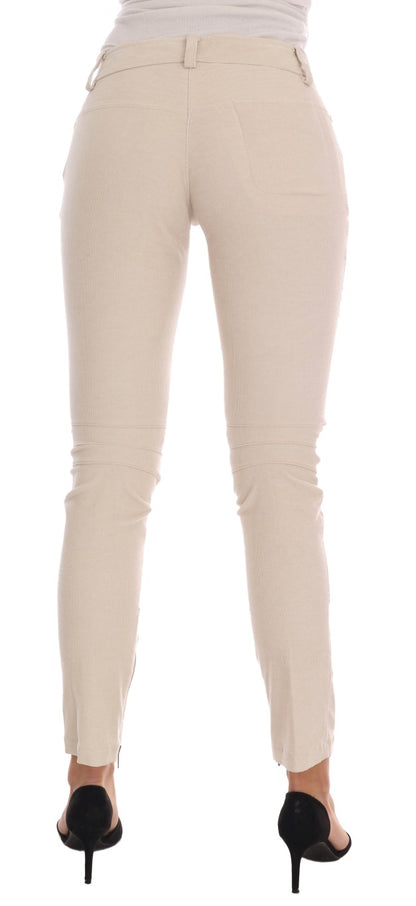 Ermanno Scervino Beige Slim Jeans Velluto a Coste Pantaloni Skinny