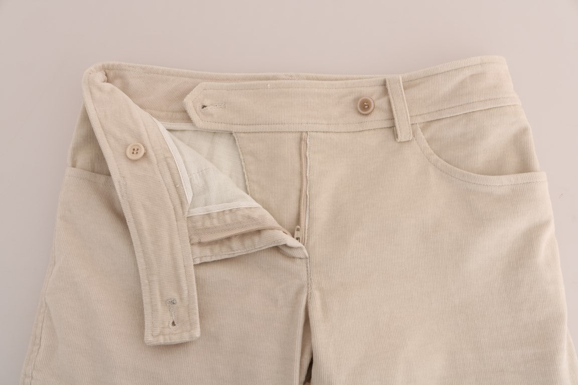 Ermanno Scervino Beige Slim Jeans Velluto a Coste Pantaloni Skinny