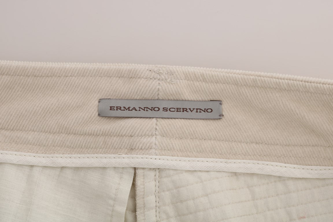 Ermanno Scervino Beige Slim Jeans Velluto a Coste Pantaloni Skinny