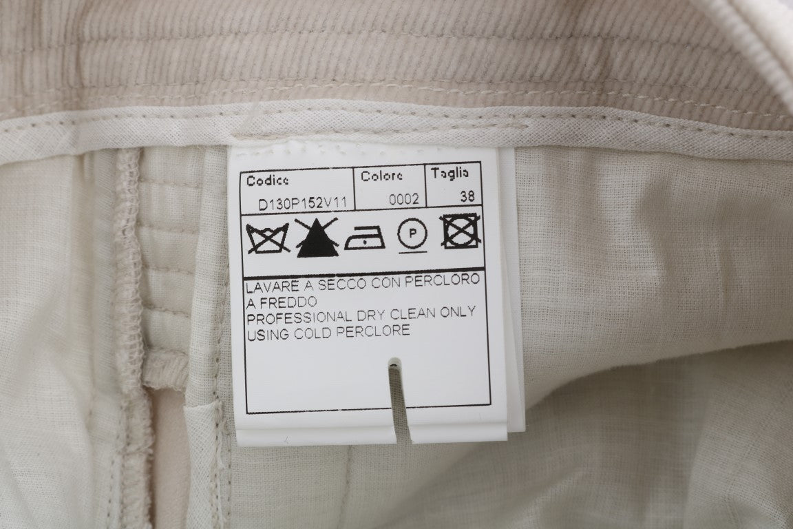 Ermanno Scervino Beige Slim Jeans Velluto a Coste Pantaloni Skinny