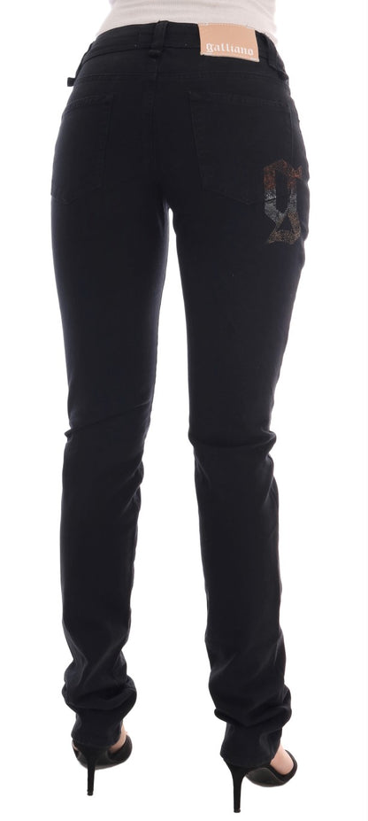 Jeans John Galliano in denim elasticizzato di cotone nero con vestibilità regolare