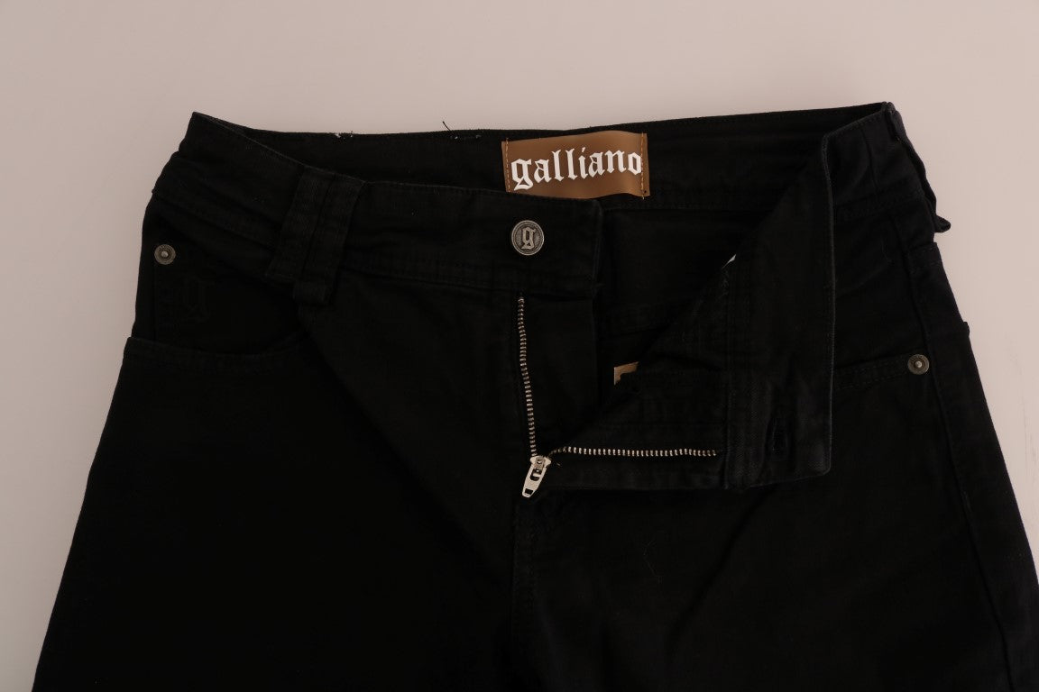 Jeans John Galliano in denim elasticizzato di cotone nero con vestibilità regolare