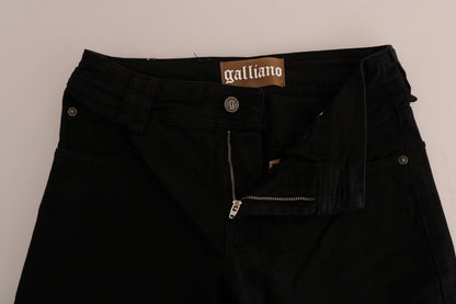 Jeans John Galliano in denim elasticizzato di cotone nero con vestibilità regolare