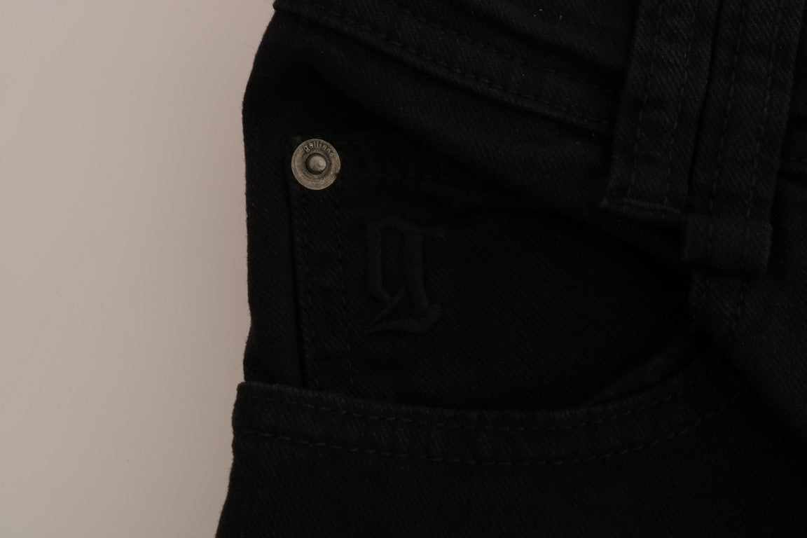 Jeans John Galliano in denim elasticizzato di cotone nero con vestibilità regolare