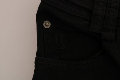 Jeans John Galliano in denim elasticizzato di cotone nero con vestibilità regolare
