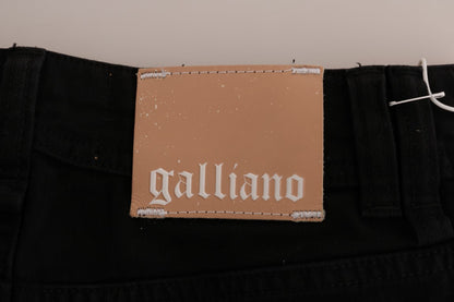 Jeans John Galliano in denim elasticizzato di cotone nero con vestibilità regolare