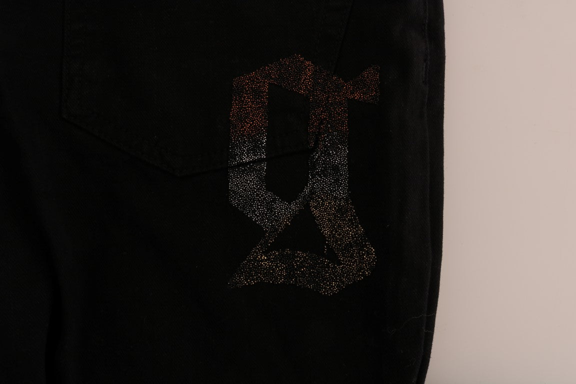 Jeans John Galliano in denim elasticizzato di cotone nero con vestibilità regolare