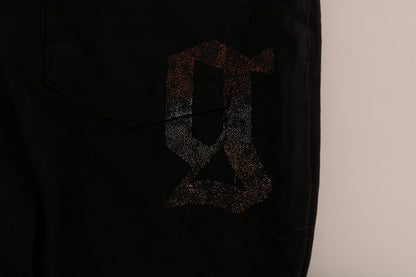 Jeans John Galliano in denim elasticizzato di cotone nero con vestibilità regolare