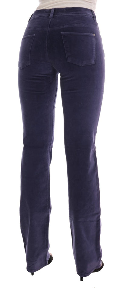Pantaloni bootcut elasticizzati in velluto a coste viola Ermanno Scervino