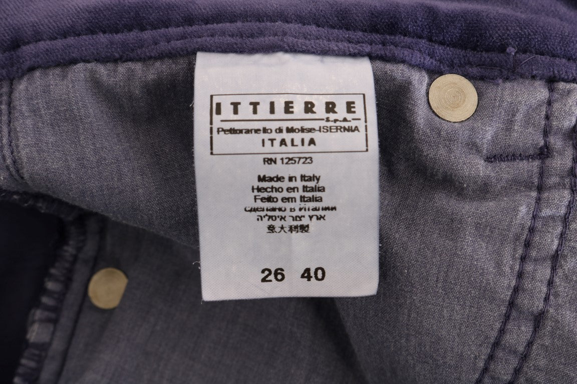 Pantaloni bootcut elasticizzati in velluto a coste viola Ermanno Scervino