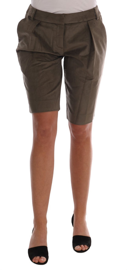 Ermanno Scervino Bermuda in velluto marrone