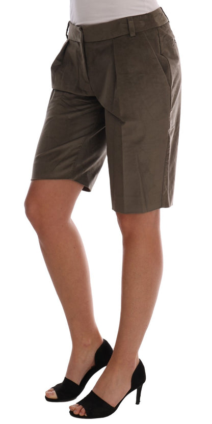 Ermanno Scervino Bermuda in velluto marrone