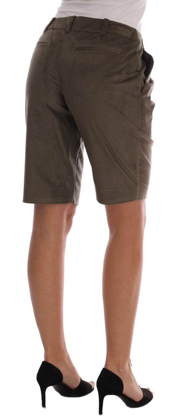 Ermanno Scervino Bermuda in velluto marrone