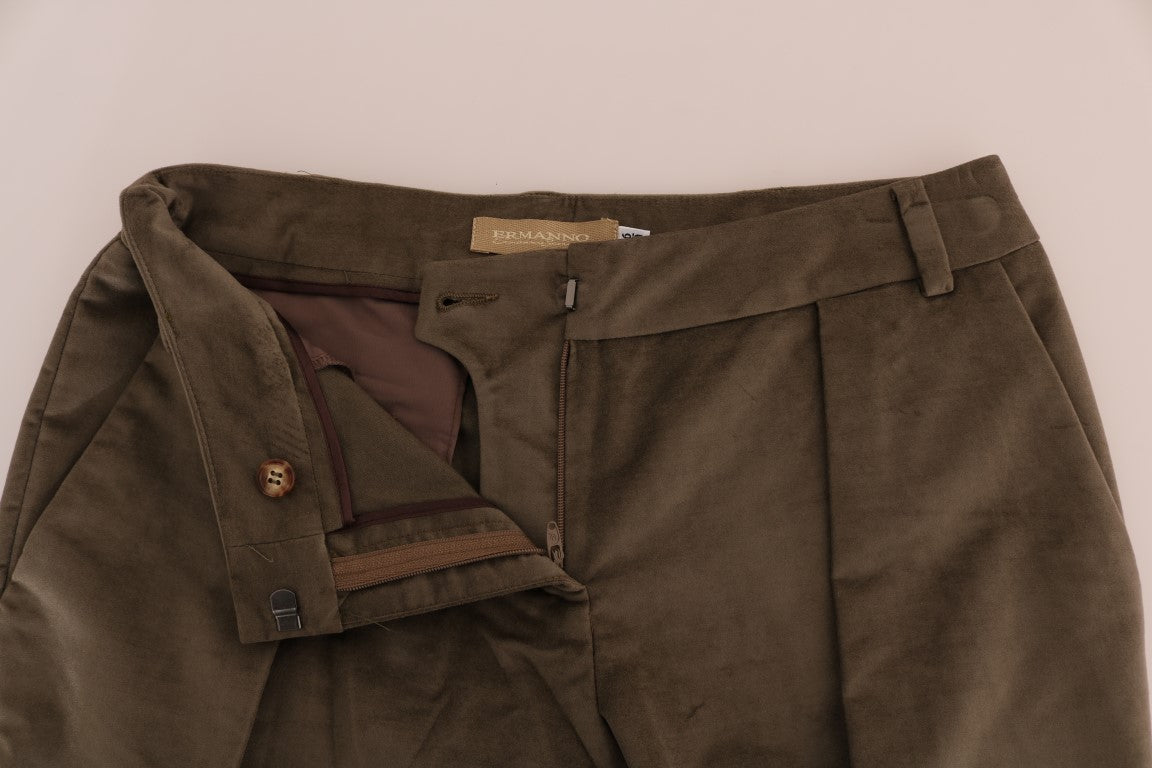 Ermanno Scervino Bermuda in velluto marrone
