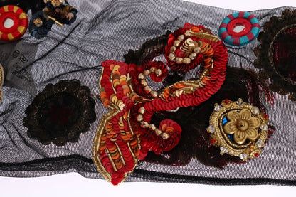 Calzini neri elasticizzati Carretto Crystal di Dolce &amp; Gabbana