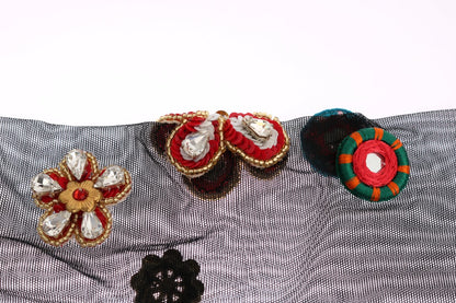 Calzini neri elasticizzati Carretto Crystal di Dolce &amp; Gabbana