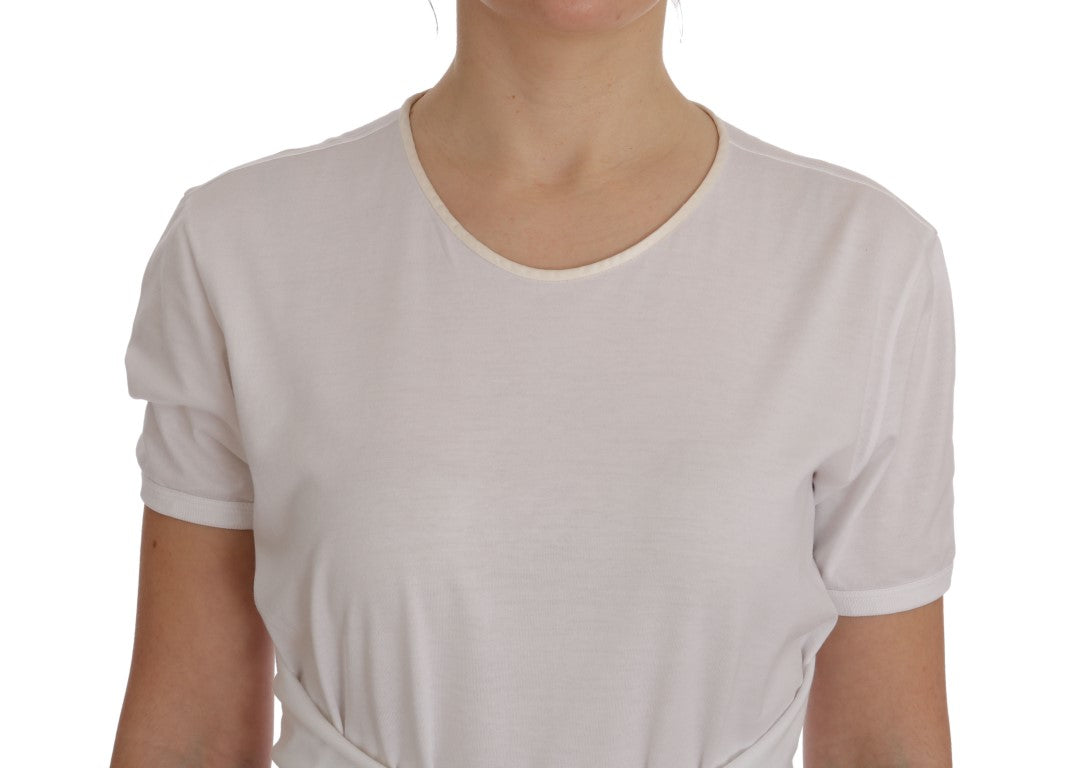 T-shirt in cotone e seta bianca Dolce &amp; Gabbana