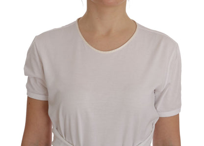 T-shirt in cotone e seta bianca Dolce &amp; Gabbana