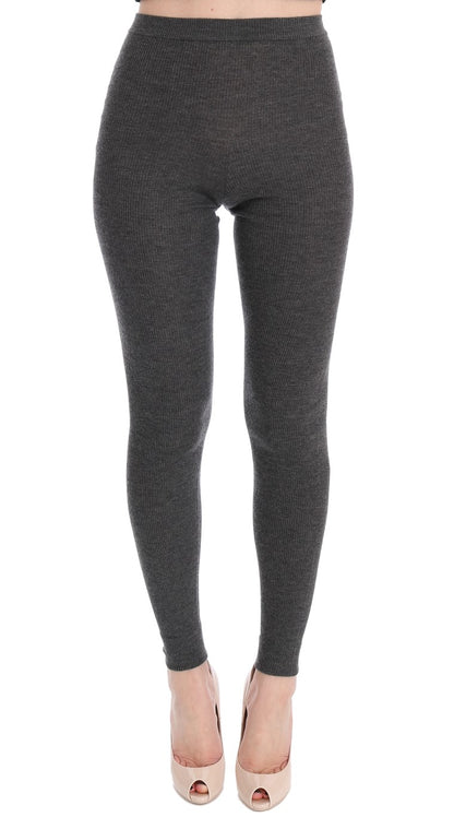 Collant elasticizzati in cashmere grigio Dolce &amp; Gabbana