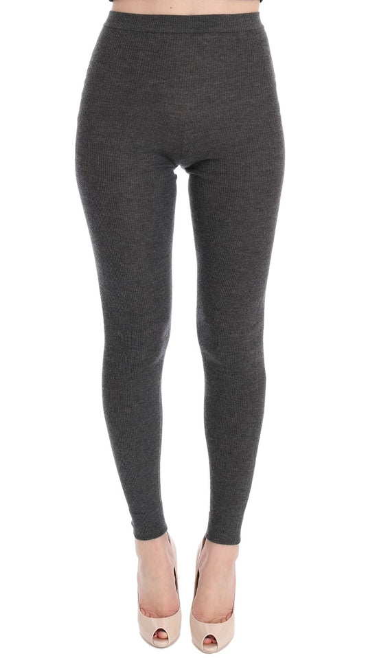 Collant elasticizzati in cashmere grigio Dolce &amp; Gabbana