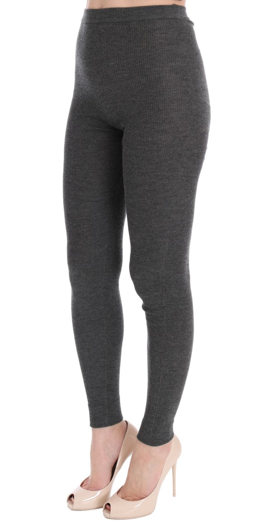 Collant elasticizzati in cashmere grigio Dolce &amp; Gabbana