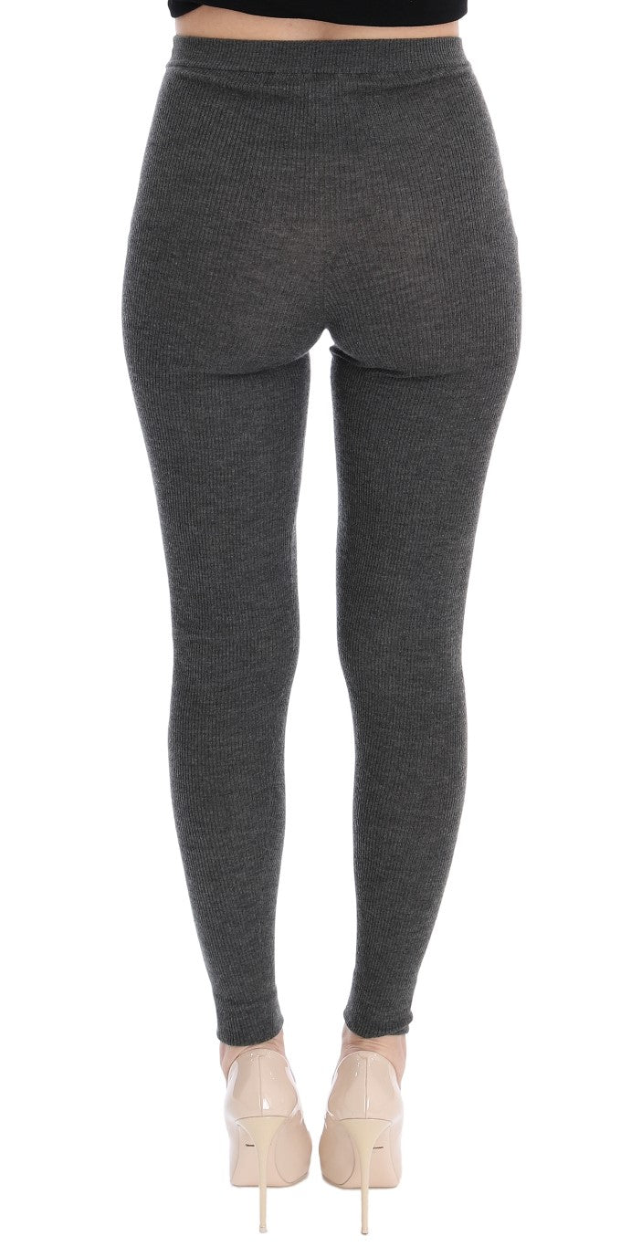 Collant elasticizzati in cashmere grigio Dolce &amp; Gabbana
