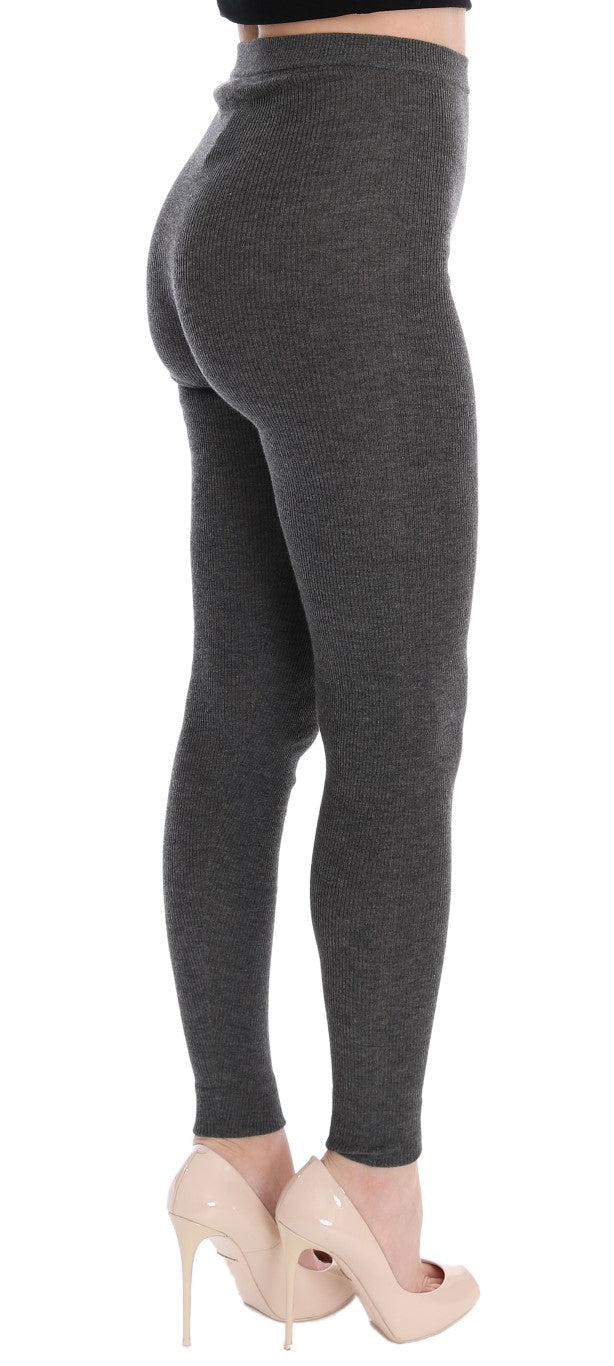 Collant elasticizzati in cashmere grigio Dolce &amp; Gabbana