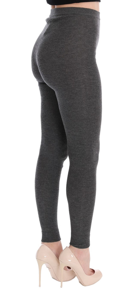 Collant elasticizzati in cashmere grigio Dolce &amp; Gabbana