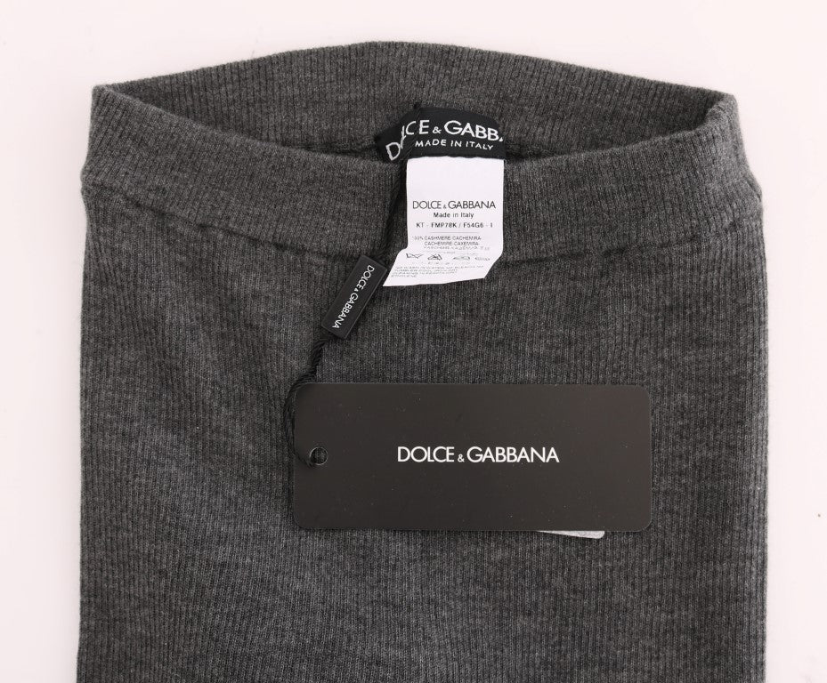 Collant elasticizzati in cashmere grigio Dolce &amp; Gabbana