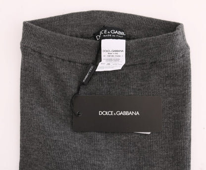 Collant elasticizzati in cashmere grigio Dolce &amp; Gabbana