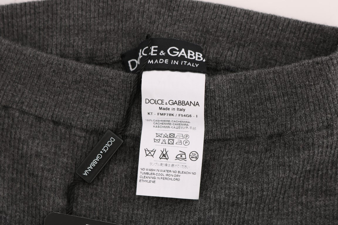 Collant elasticizzati in cashmere grigio Dolce &amp; Gabbana