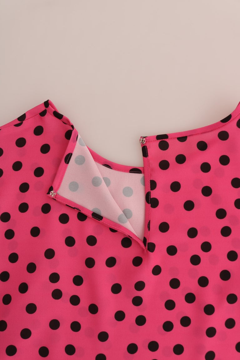Blusa in seta a pois rosa Dolce &amp; Gabbana