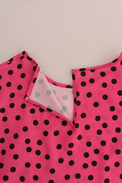 Blusa in seta a pois rosa Dolce &amp; Gabbana
